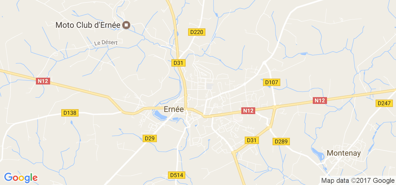 map de la ville de Ernée