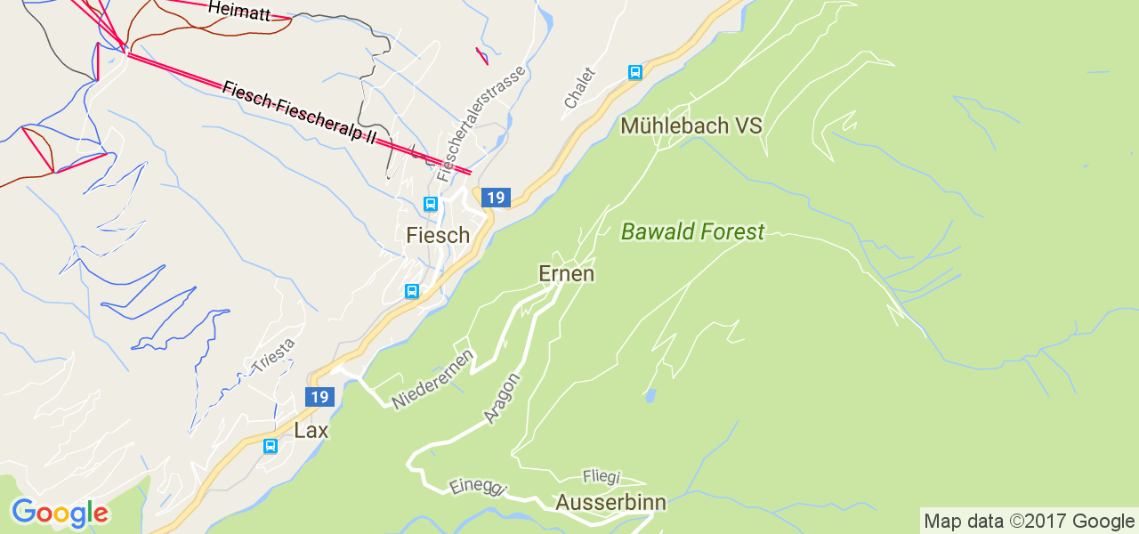 map de la ville de Ernen