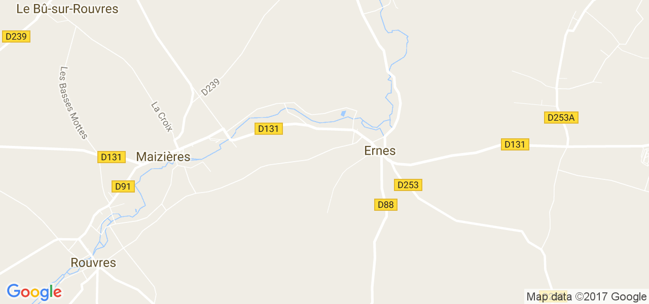 map de la ville de Ernes