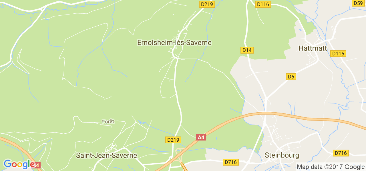 map de la ville de Ernolsheim-lès-Saverne