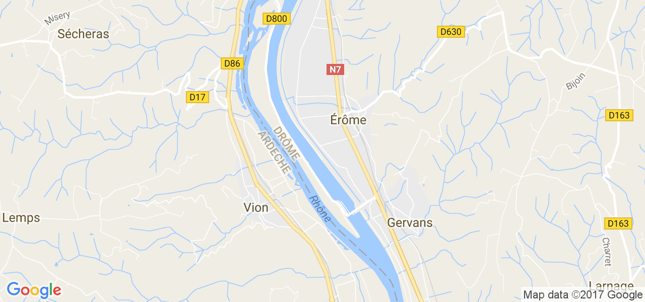 map de la ville de Érôme