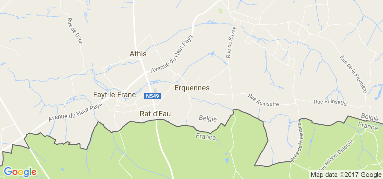 map de la ville de Erquennes