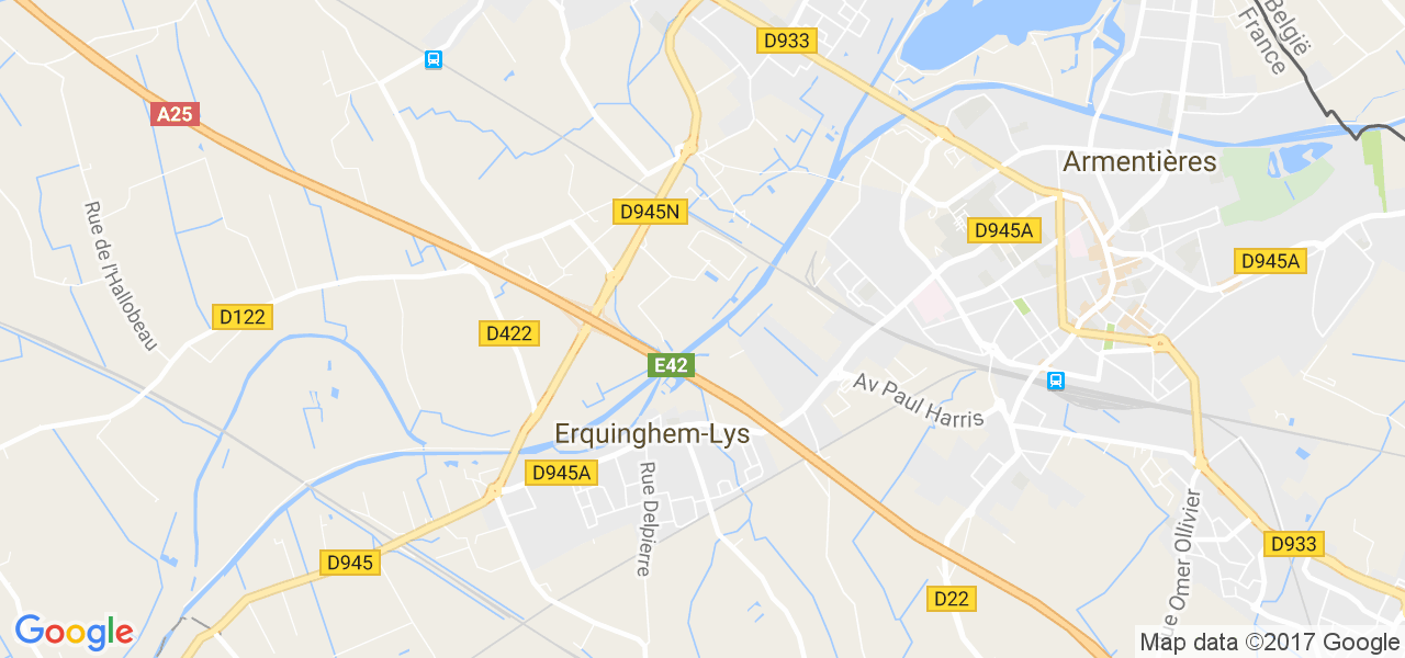 map de la ville de Erquinghem-Lys