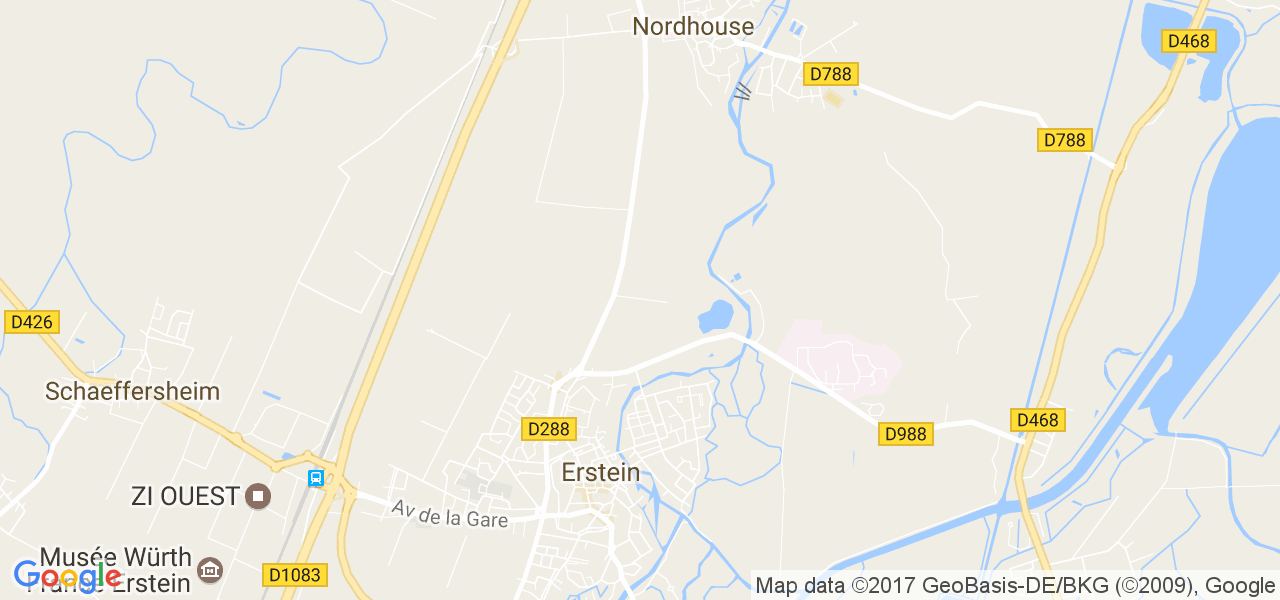 map de la ville de Erstein