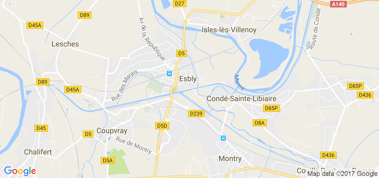 map de la ville de Esbly