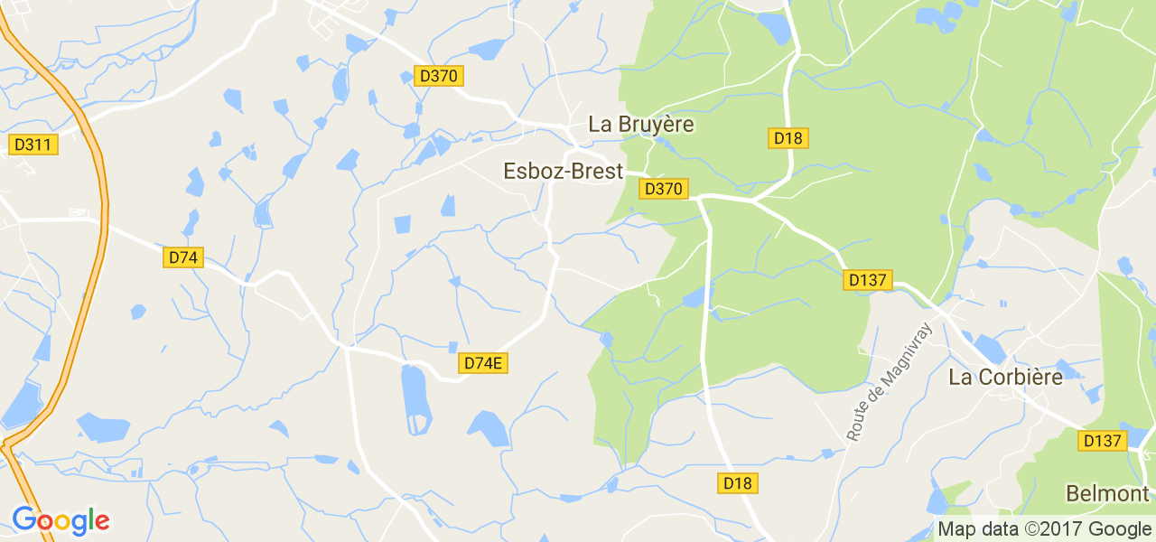 map de la ville de Esboz-Brest