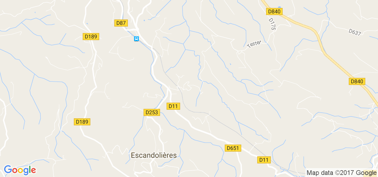 map de la ville de Escandolières