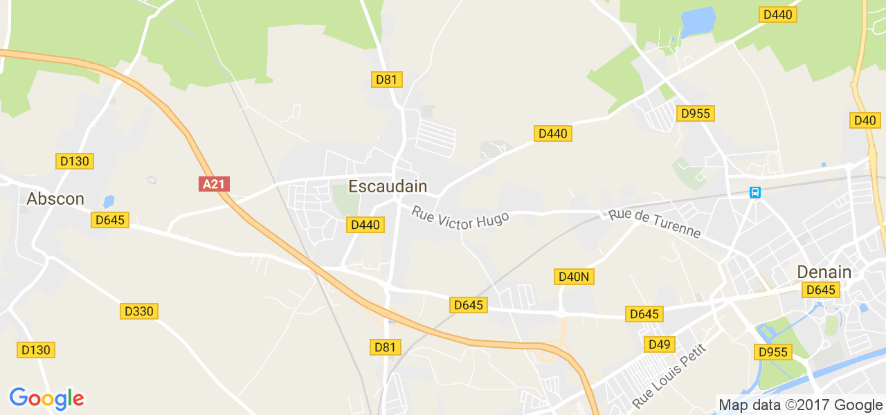 map de la ville de Escaudain