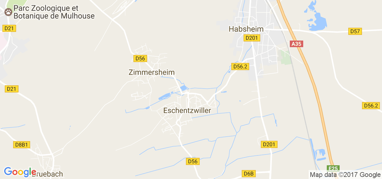 map de la ville de Eschentzwiller