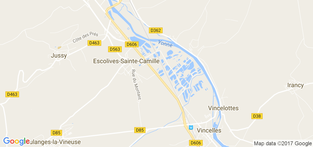 map de la ville de Escolives-Sainte-Camille