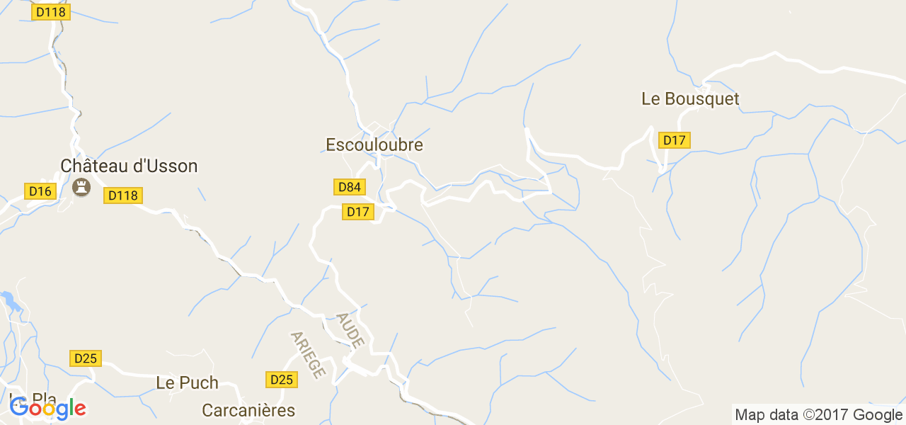 map de la ville de Escouloubre