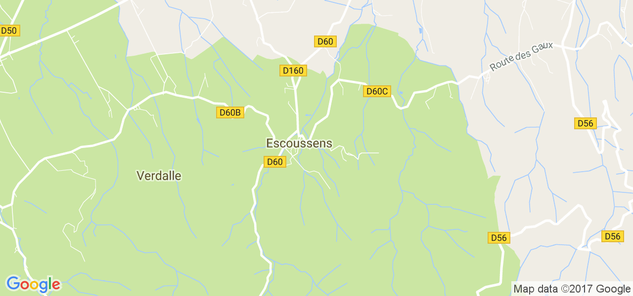 map de la ville de Escoussens