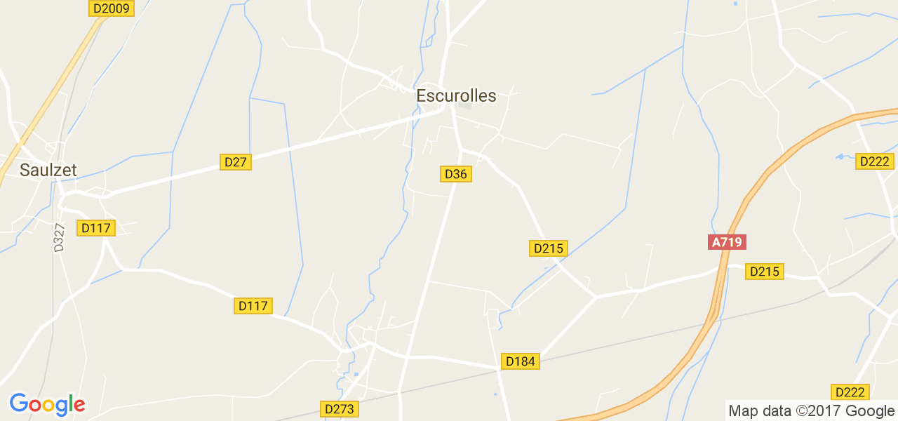 map de la ville de Escurolles