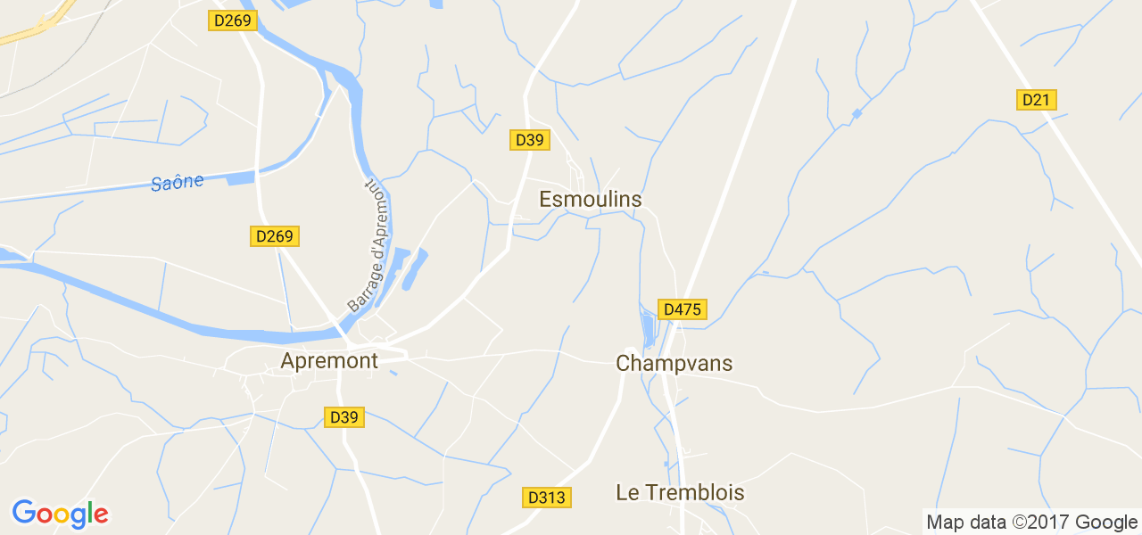 map de la ville de Esmoulins