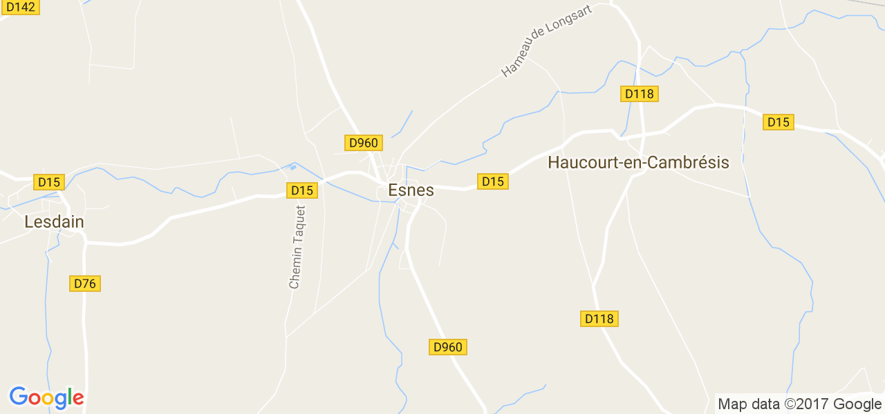 map de la ville de Esnes