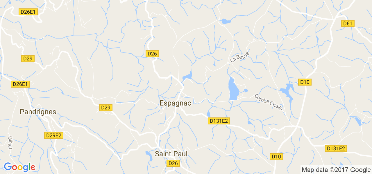 map de la ville de Espagnac