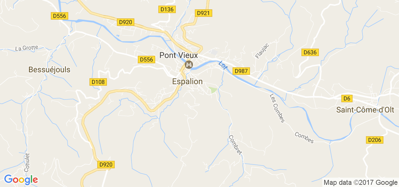 map de la ville de Espalion