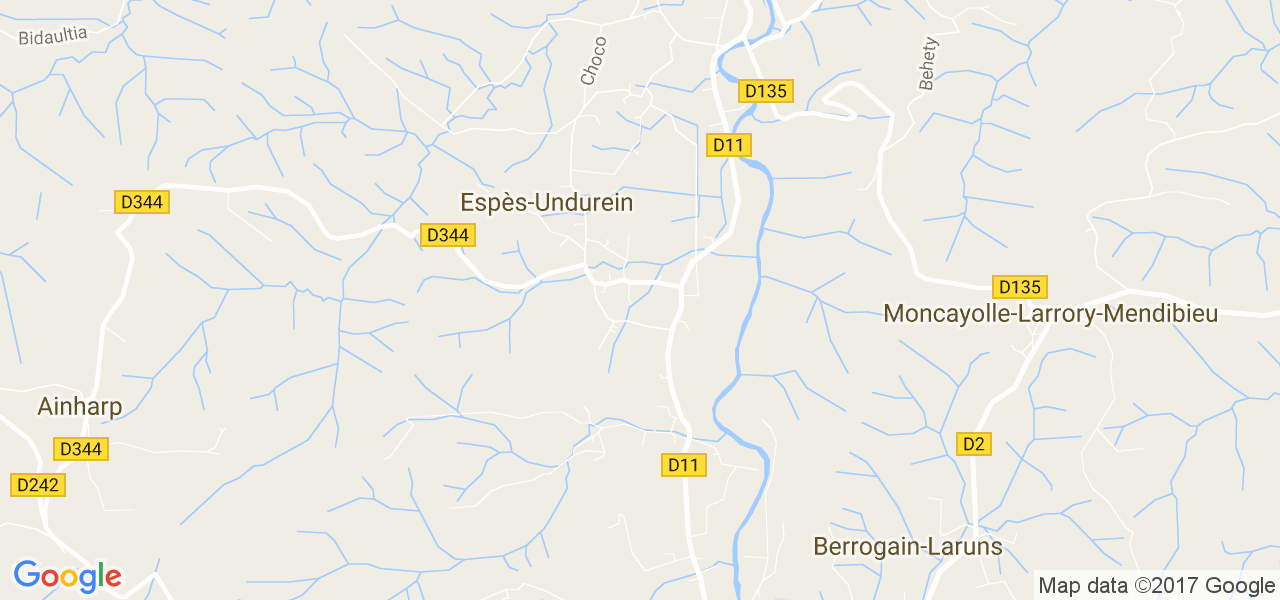 map de la ville de Espès-Undurein