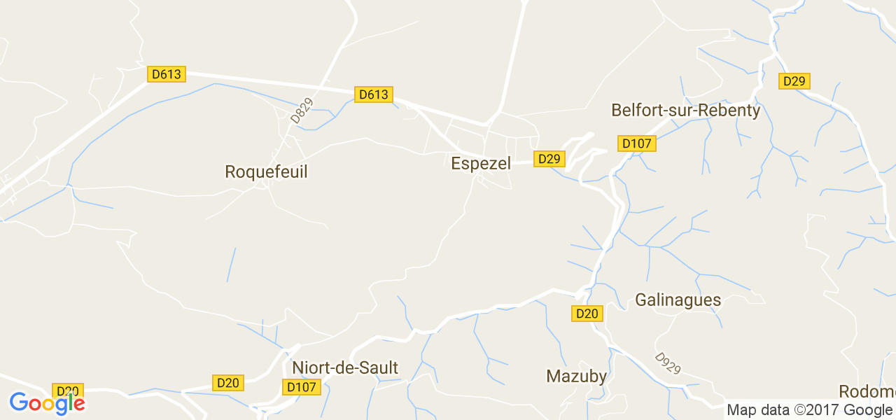 map de la ville de Espezel