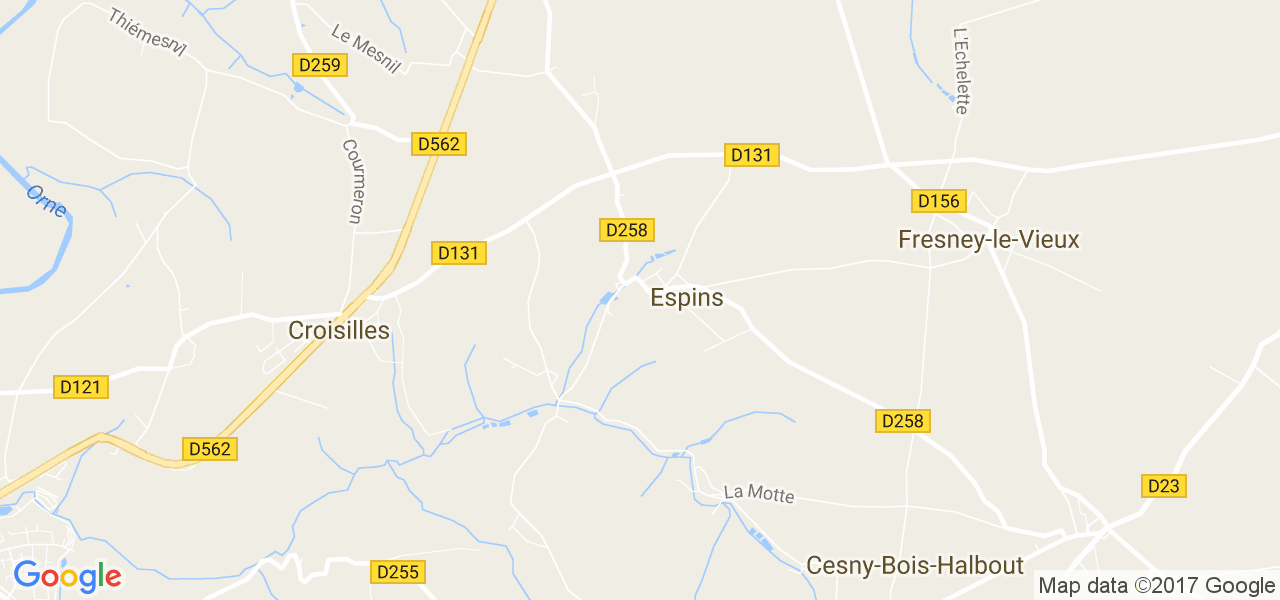 map de la ville de Espins