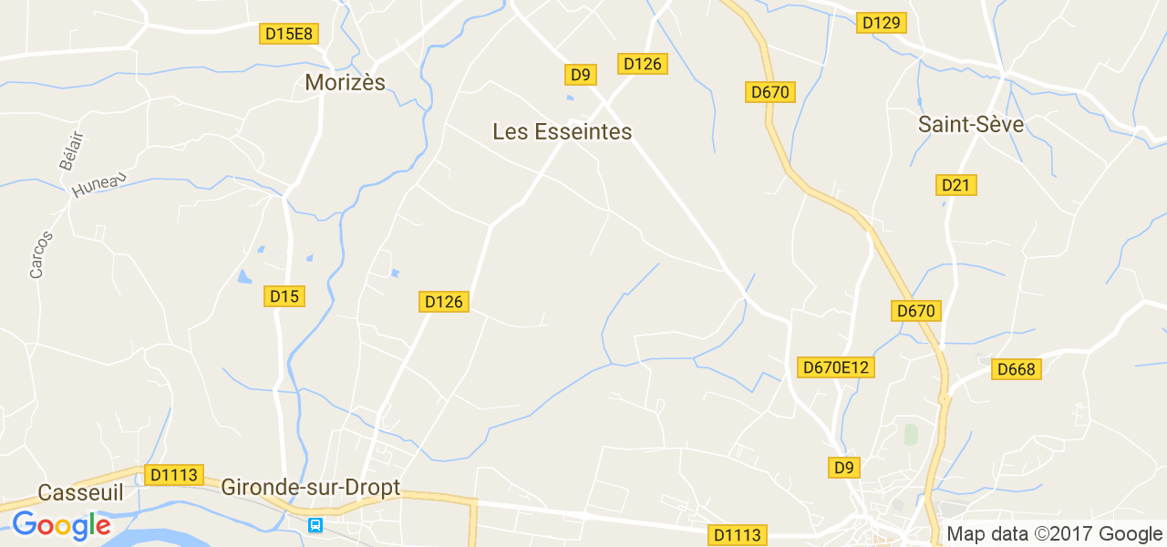 map de la ville de Esseintes