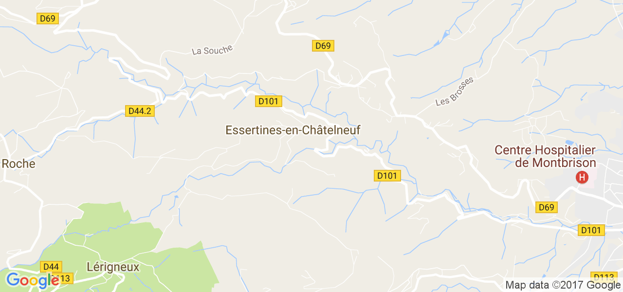 map de la ville de Essertines-en-Châtelneuf