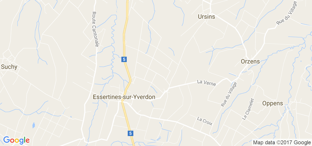 map de la ville de Essertines-sur-Yverdon