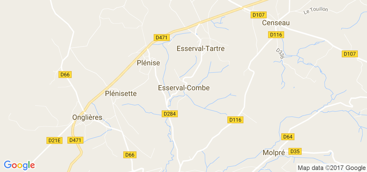 map de la ville de Esserval-Combe