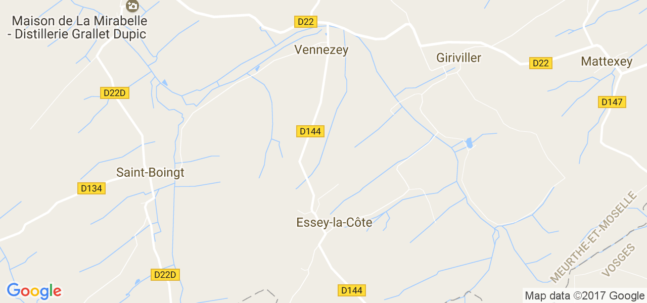 map de la ville de Essey-la-Côte