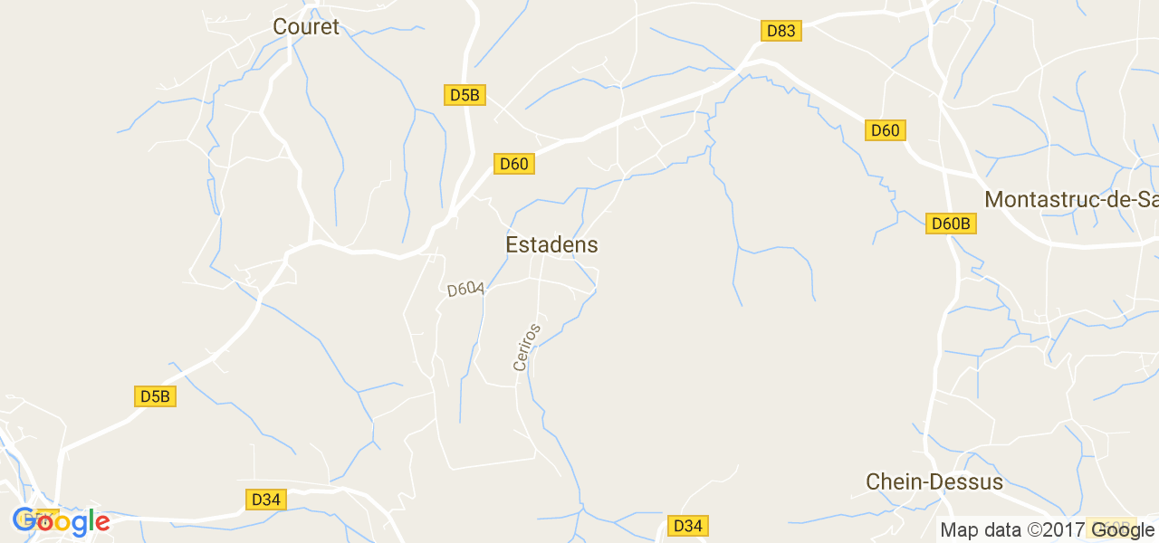 map de la ville de Estadens