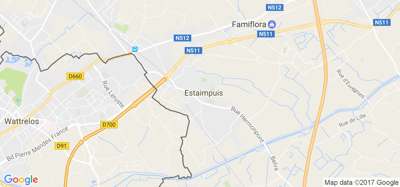 map de la ville de Estaimpuis