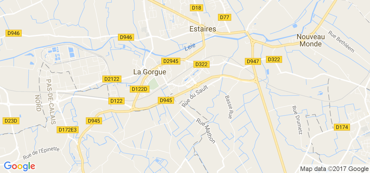 map de la ville de Estaires