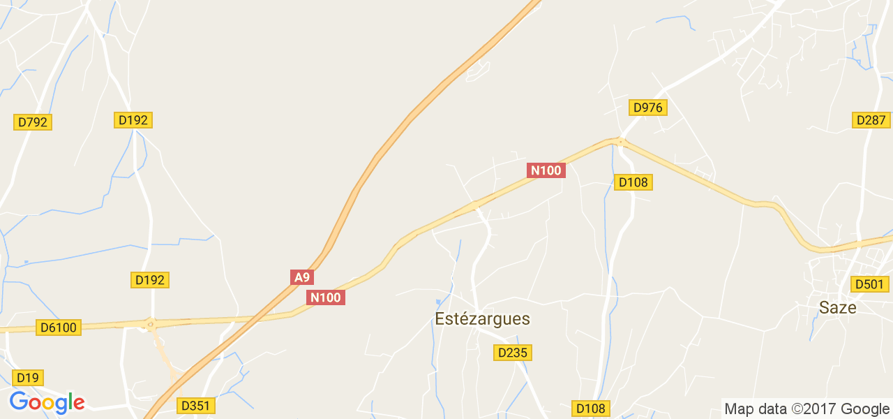 map de la ville de Estézargues