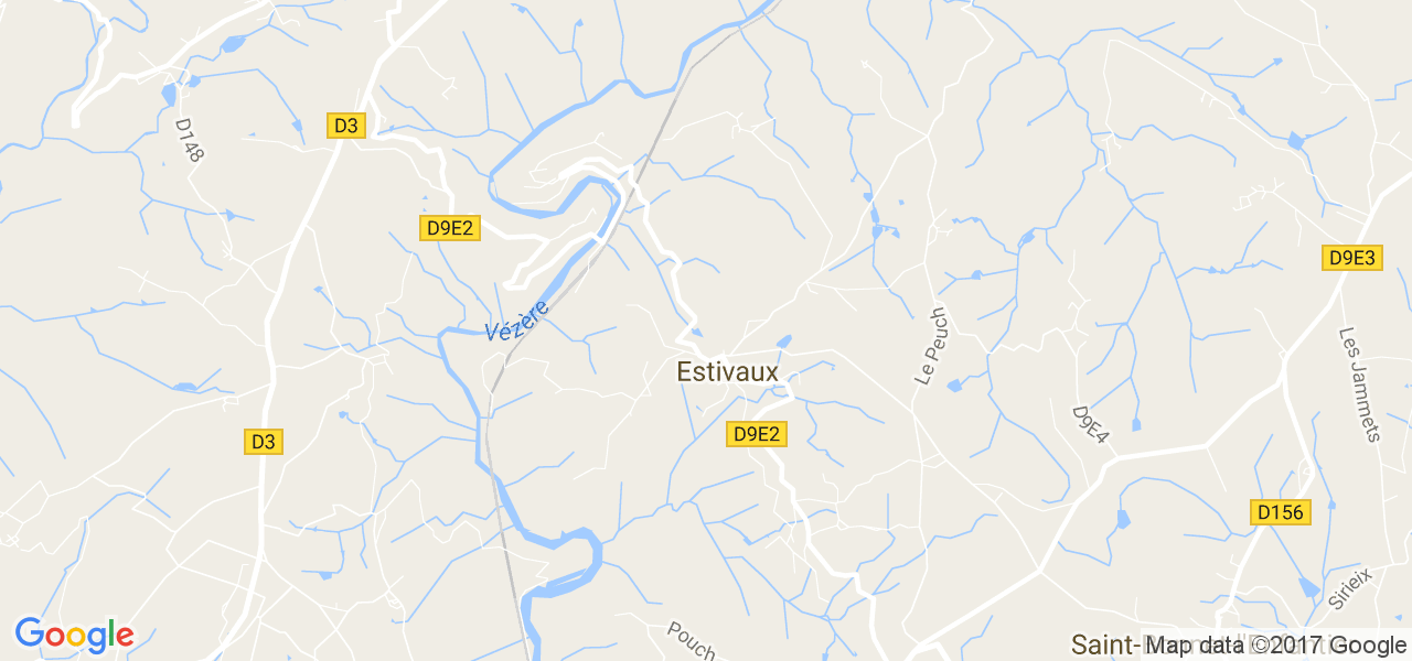 map de la ville de Estivaux