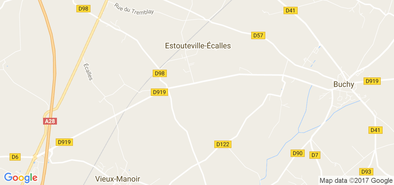 map de la ville de Estouteville-Écalles