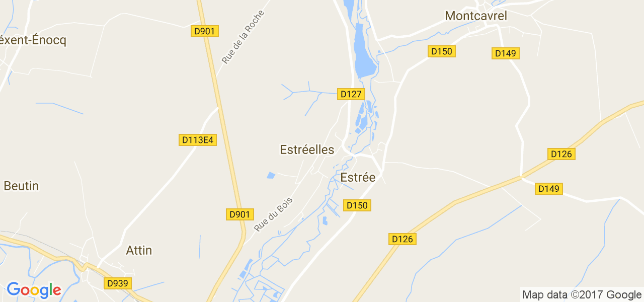 map de la ville de Estrée