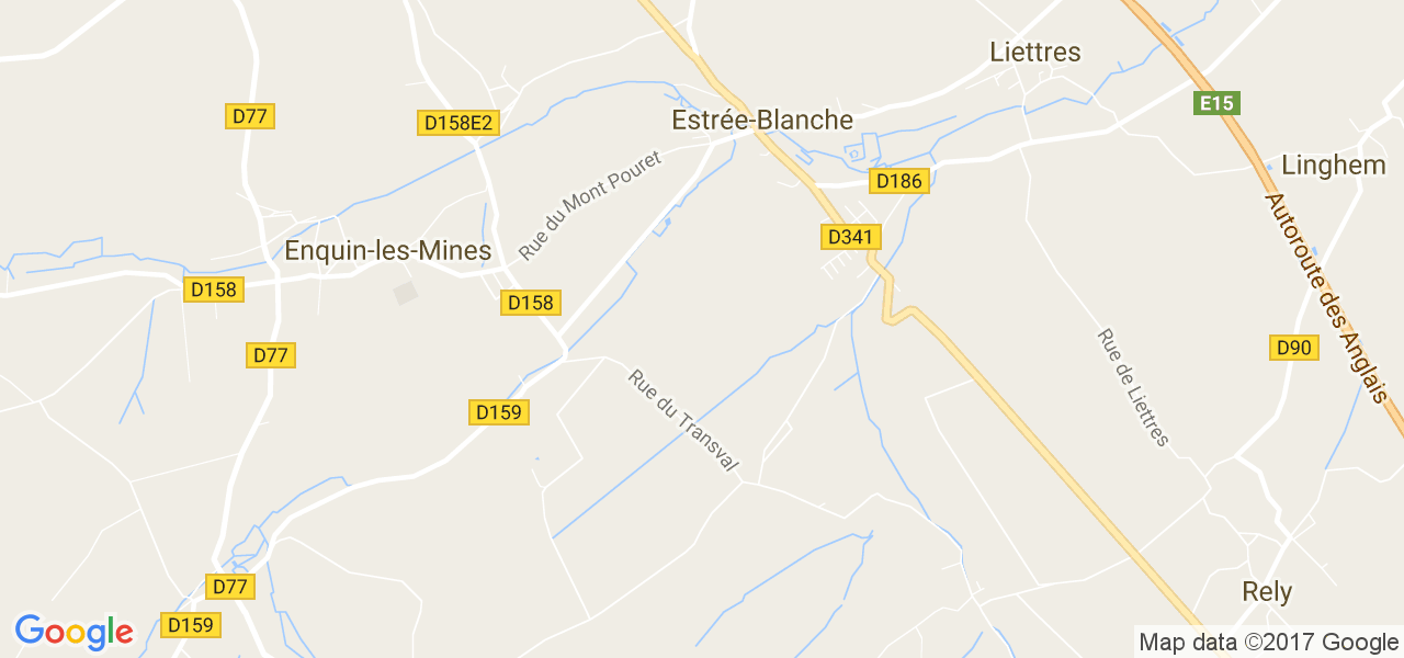 map de la ville de Estrée-Blanche