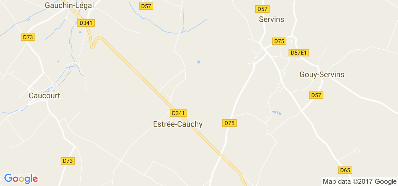 map de la ville de Estrée-Cauchy