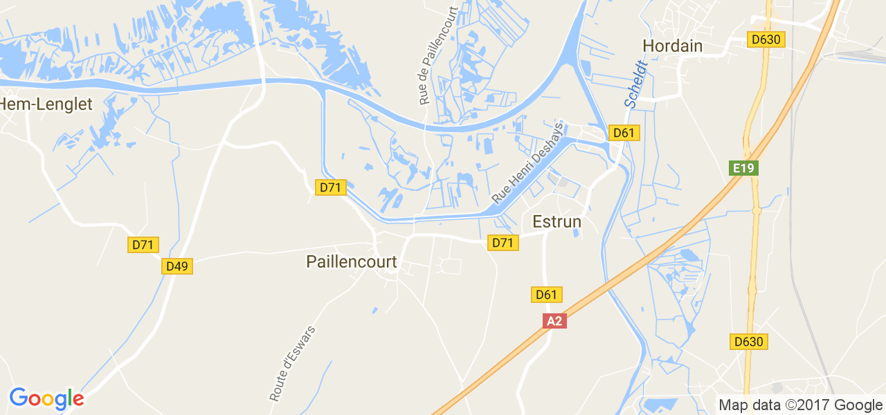 map de la ville de Estrun