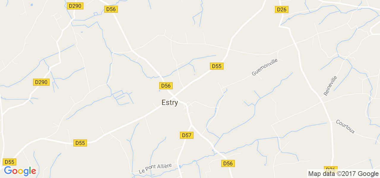 map de la ville de Estry