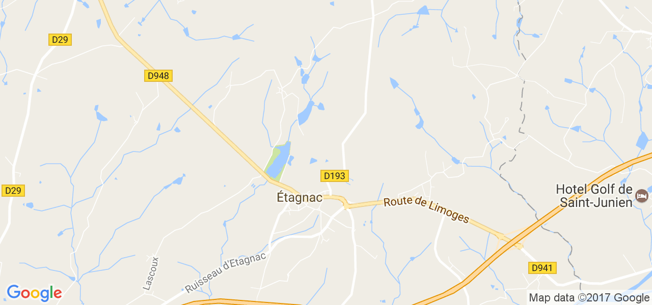 map de la ville de Étagnac