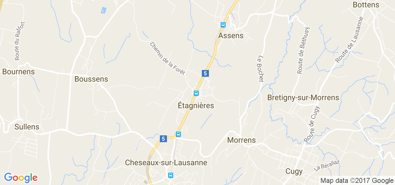 map de la ville de Etagnières