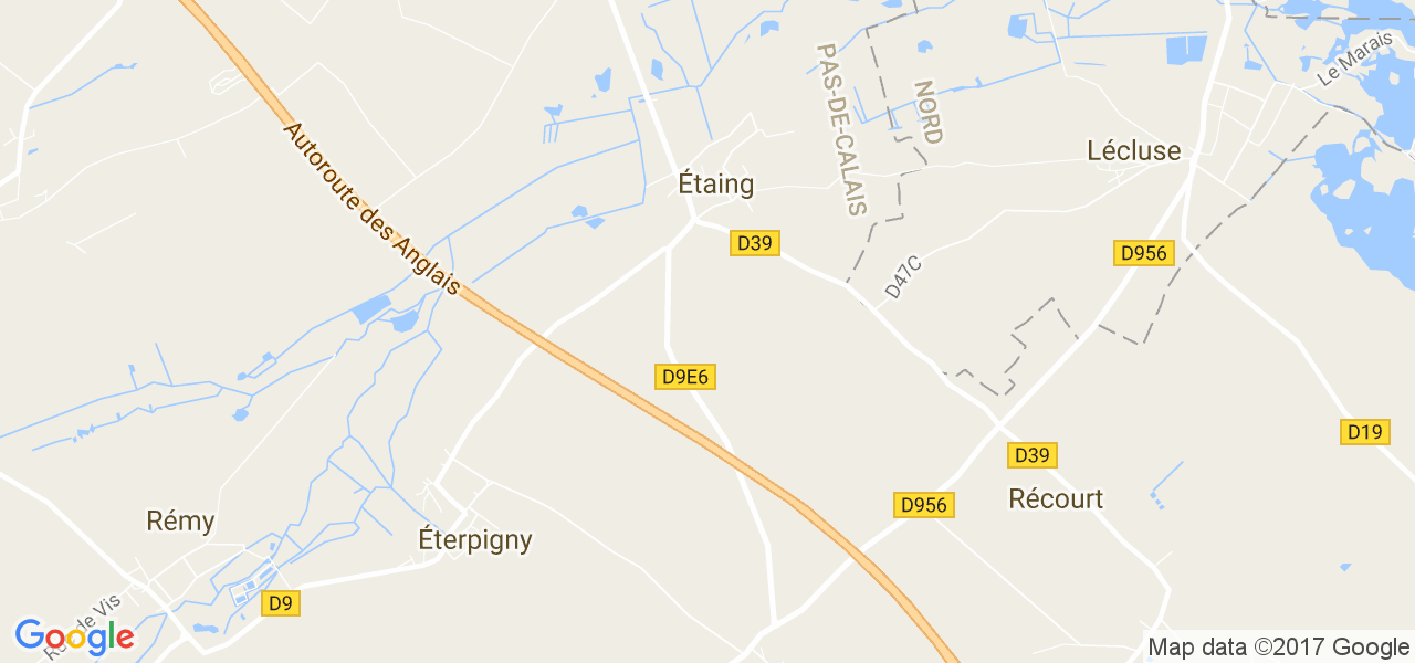 map de la ville de Étaing