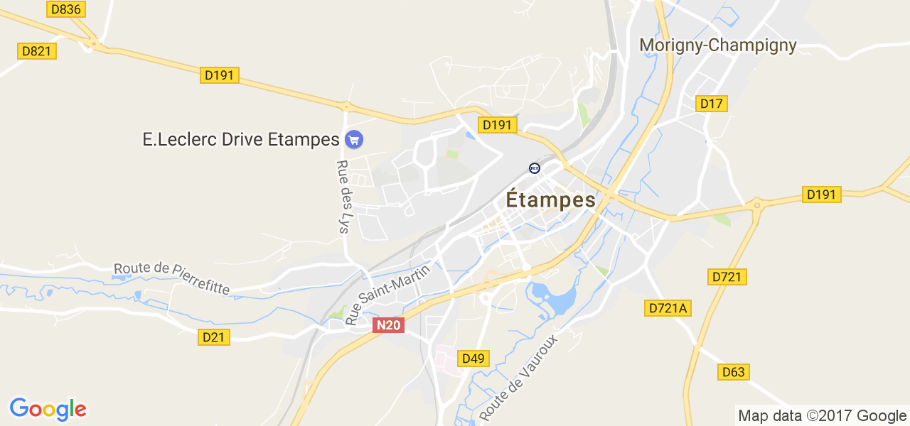 map de la ville de Étampes