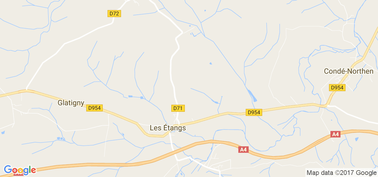 map de la ville de Étangs