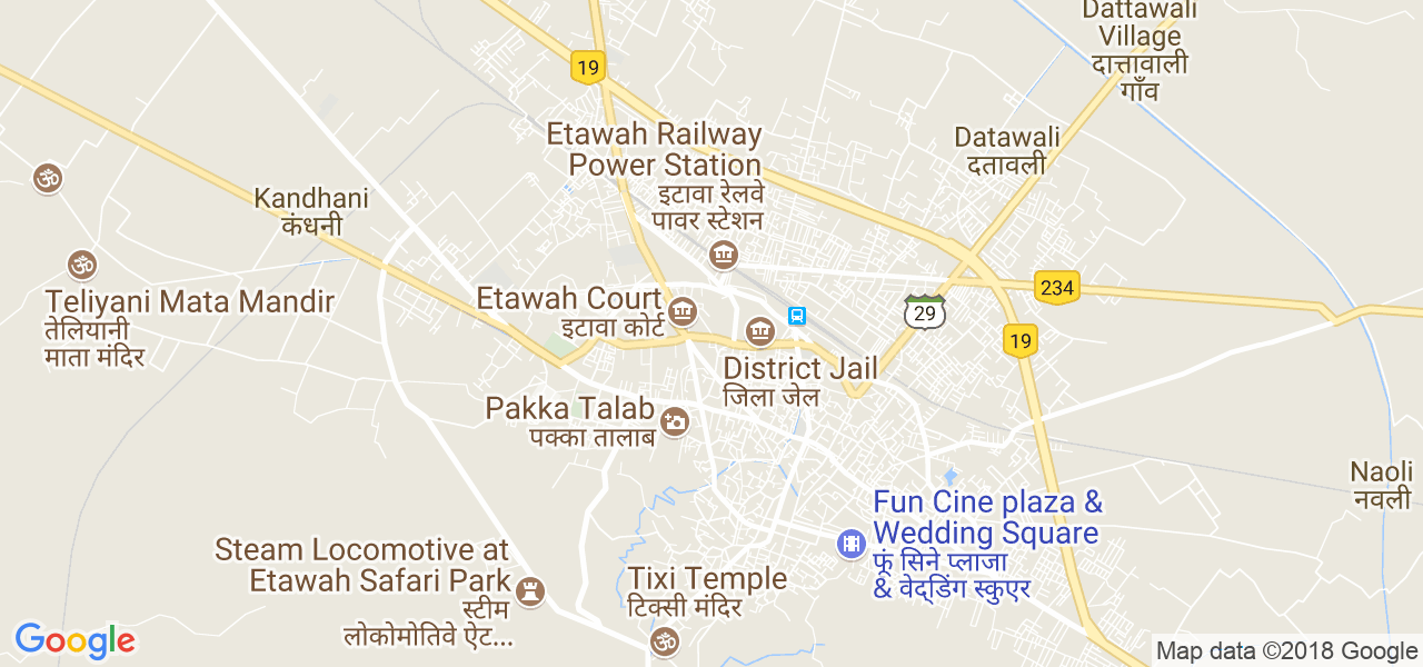 map of the city of Etawah