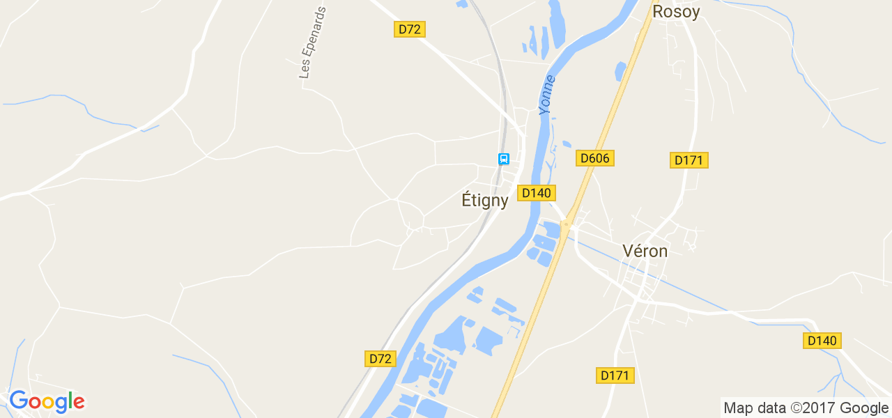 map de la ville de Étigny