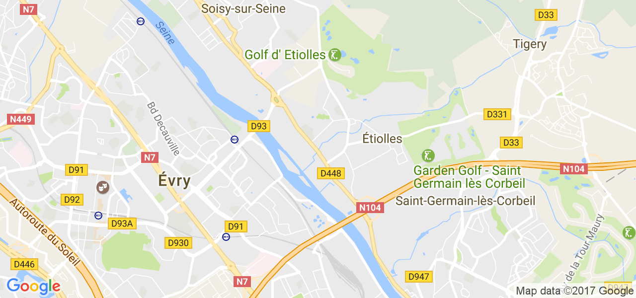 map de la ville de Étiolles