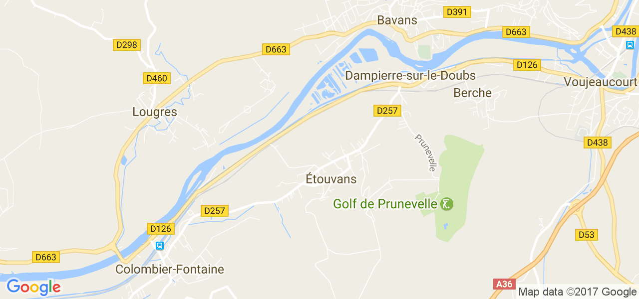 map de la ville de Étouvans