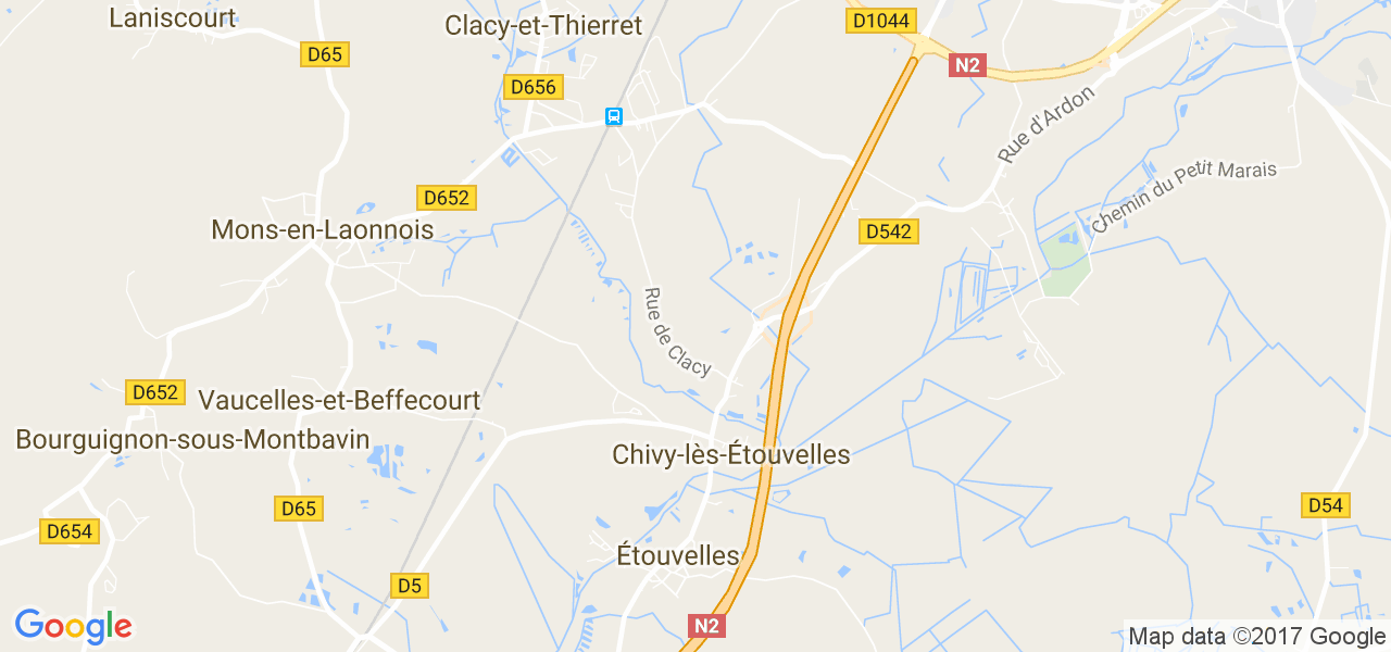 map de la ville de Étouvelles